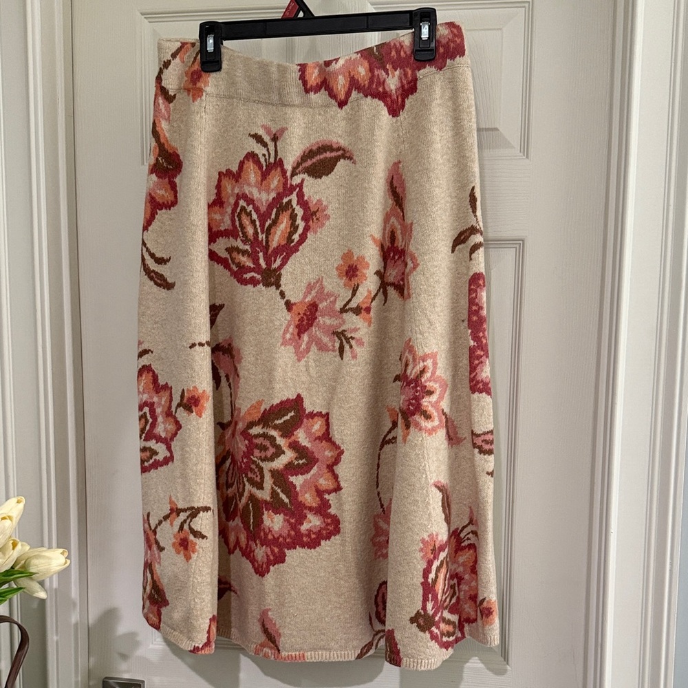 Floral Beige and Pink Women's Skirt